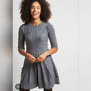 Modcloth Mak Gray Sweater Dress